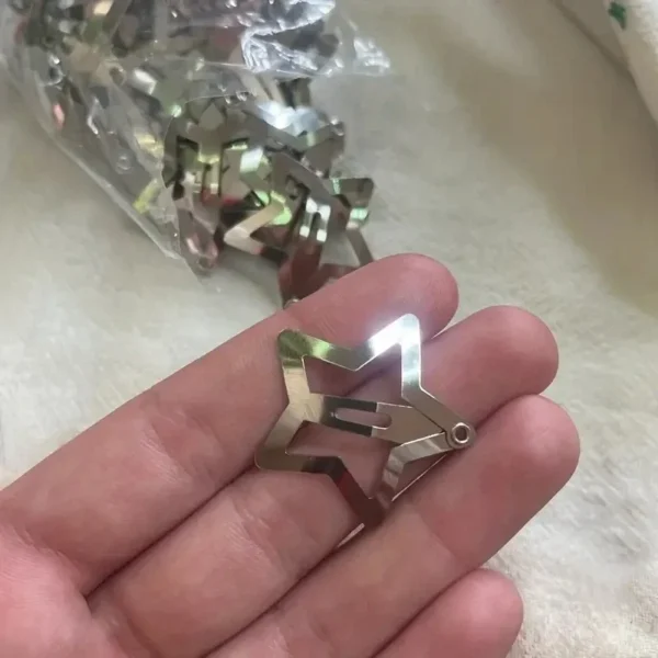 10/40PCS Silver Star Hair Clips for Girls Filigree Star Metal Snap Clip Women Simple BB Hairpins Barrettes Hair Accessories - Image 19