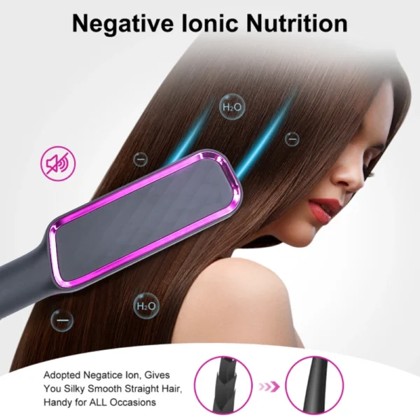 Hair Straightener Brush Heating Hot Comb Straightener Electric Hair Straightening Curly Multifunctional Iron Brush Comb Curler - Image 28