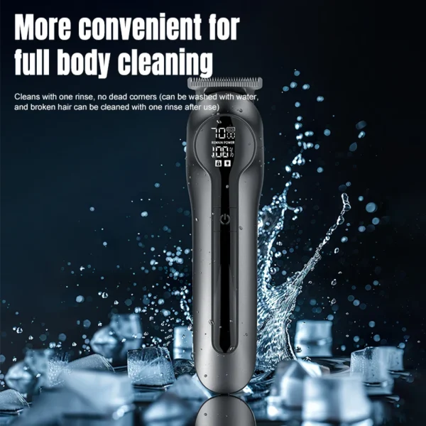 IRUIBEAUTY 986 6-in-1 Multifunctional Grooming Kit Rechargeable Waterproof Hair Clipper  Electric Shaver Nose Hair Trimmer - Image 3