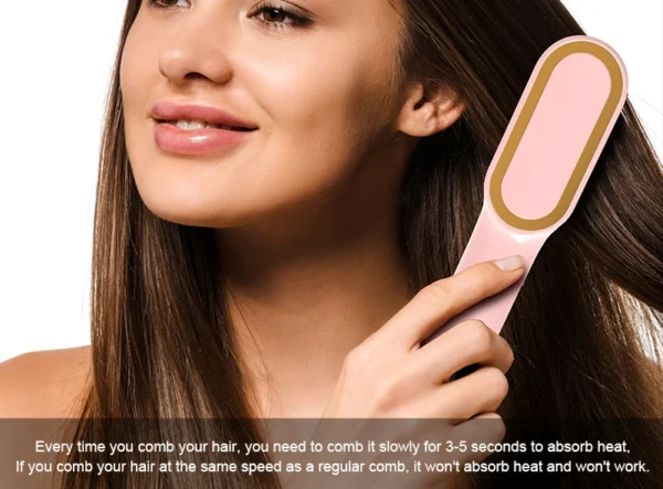 Porta Cordless Pink Hair Straightener Brush - 45 - Min Battery, Type - C Rechargeable, Fast Heating, Lightweight - Image 12