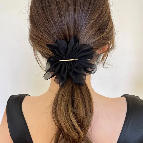 Big Spring Hair Claw Clips Women Metal Chiffon Flowers Ponytail Holder Hairpin Barrettes Fashion Girls Hair Accessories Hairgrip - Image 2