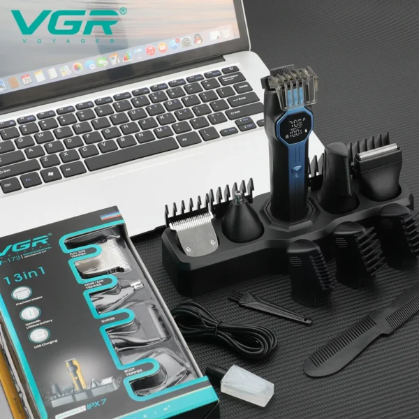 VGR V-173 5-in-1 Multifunctional Hair Trimming Set Home Full Body Hair Removal Device Nose Hair Trimmer Oil Head Carving Hair Cl - Image 3