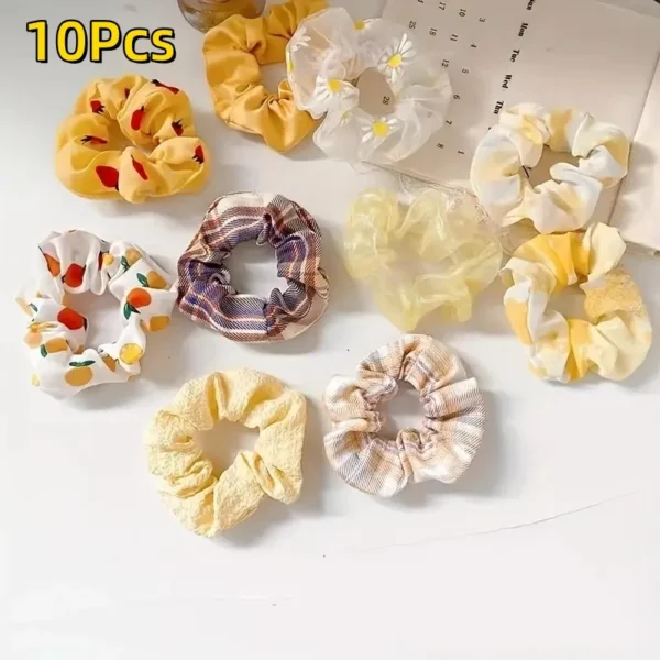 10Pcs Temperament College Style Large Intestine Hair Bands Sweet and Cute Tie Their Hair Accessories for Women Headwear - Image 10