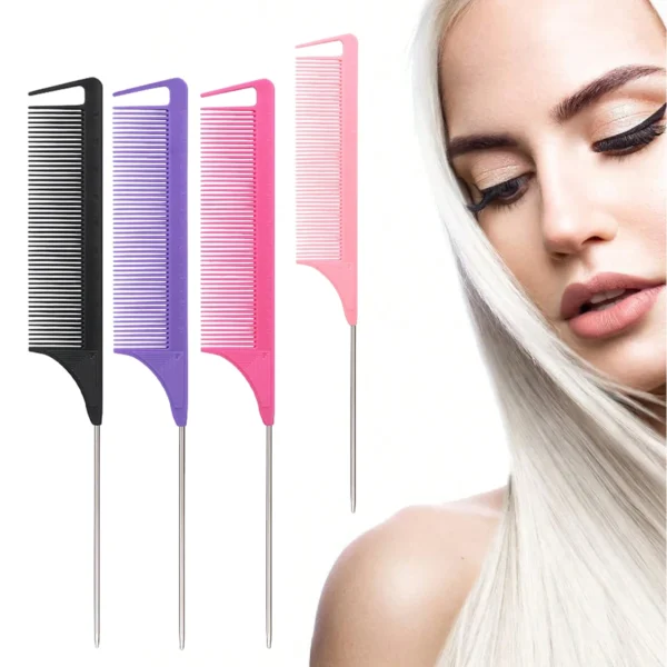 12pcs pointed tail comb dressing styling comb hair dye heat-resistant tail comb hair salon home tools Special for real hair wigs - Image 8