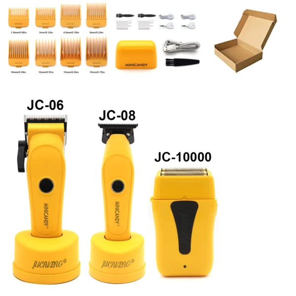 JUCAI MINICANDY JC-08 Professional Men's Hair Clipper DLC Blade Brushless Motor with Base Charger Hair Trimmer Finishing Machine - Image 15