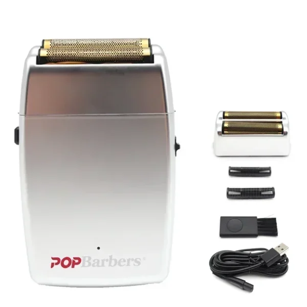 New 11000 RPM 7W Pop Barbers P620 Professional Electric Men's Beard Trimmer Double Foil Shaver Electric Shaver USB Hair Clipper - Image 17