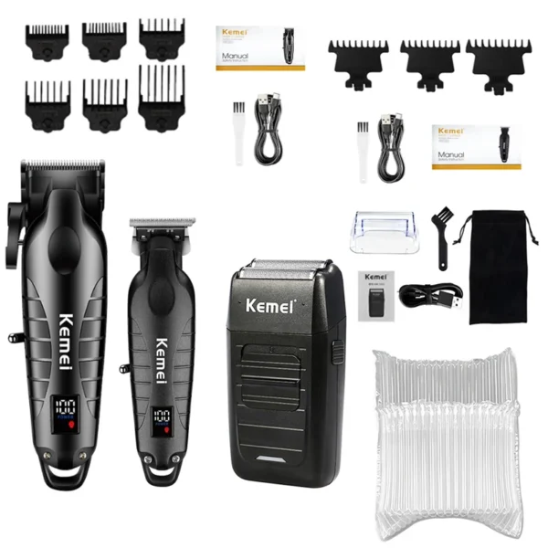 Kemei Hair Clipper Kit for Men, Electric Shaver, Hair Trimmer, Professional Cutting Machine, KM-2290, KM-2293, KM-1102 - Image 8