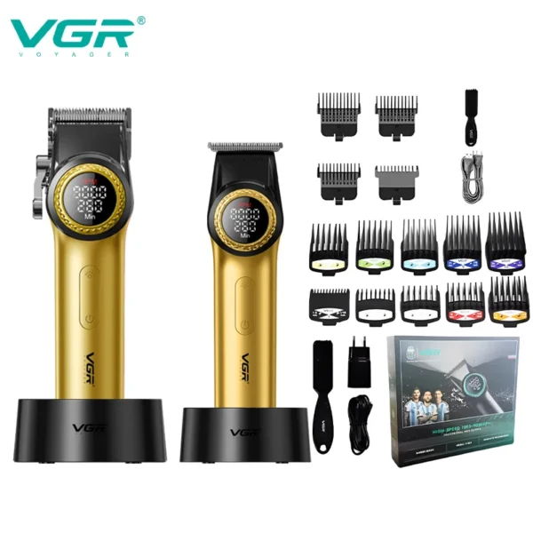 VGR 001 977 new hair trimming set high-end men's hair clipper intelligent digital display electric pusher carving and whitening - Image 9