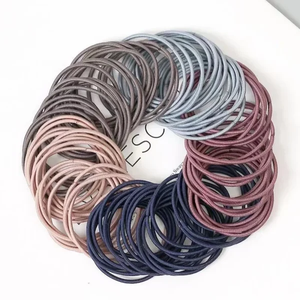 100PCS/Set Women 3.5CM Basic Nylon Elastic Hair Bands Ponytail Hair Scrunchie Rubber Bands Headband Hair Accessories Headwear - Image 4