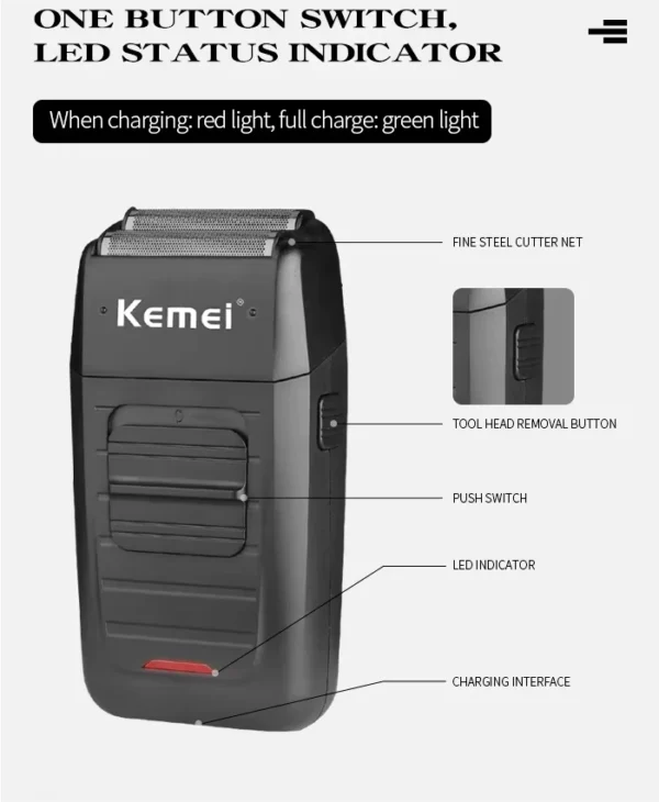 Kemei Hair Clipper Kit for Men, Electric Shaver, Hair Trimmer, Professional Cutting Machine, KM-2290, KM-2293, KM-1102 - Image 39