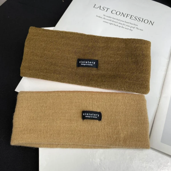 Autumn and winter high stretch knitted yoga headband face wash headband, hair tie outdoor warm headband - Image 3