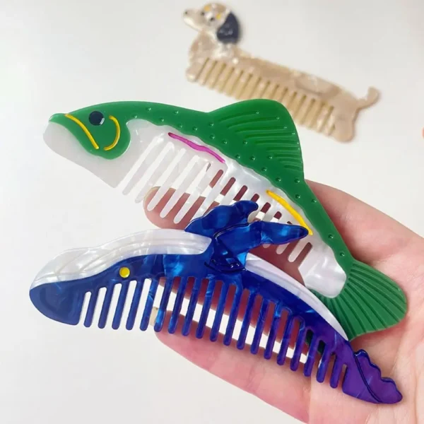Pointed Tail Comb Tulip Acetate Comb Animal Puppy Makeup Comb Hair Accessories Wide Toothed Hairdressing Combs Household - Image 42