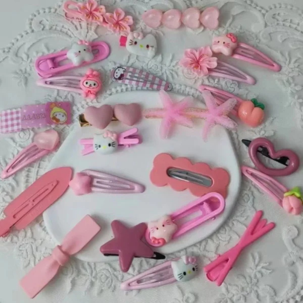 10-50pcs Y2K Hair Clips Set Cute Pink hair accessories Seamless Edge Clip Women Girl Sweet Beauty Hairpin trendy hair clips - Image 5