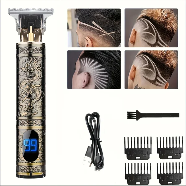 Electric Hair Clipper With LCD Display Oil Head Hair Cutting Machine Hair Beard Trimmer Rechargeable USB Shaver For Men Father - Image 6