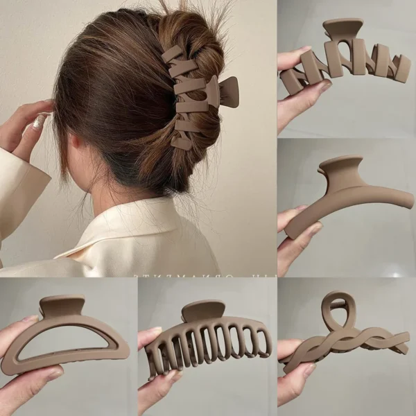 Women Hair Claw Clips Korea Coffee Beige Acrylic Large Hair Claw Hairpin Geometric Barrettes Crab Girl Headwear Hair Accessories - Image 56
