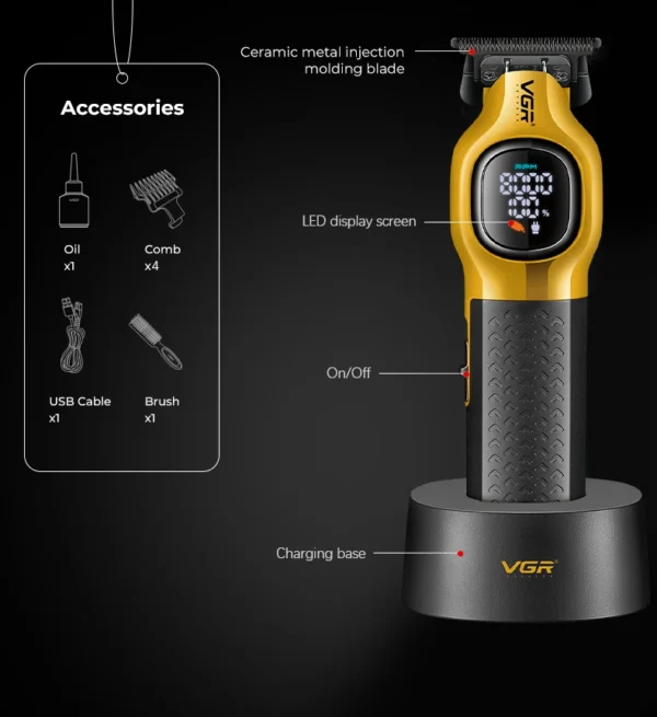 VGR Beard Trimmer Kit 886T Man Hair Clippers Set Vgr 340 Haircut Machine Rechargeables Full Set 37 - Image 10