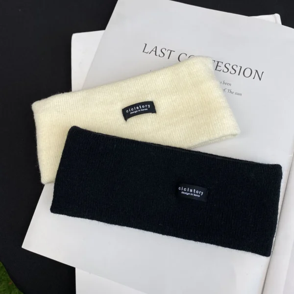 Autumn and winter high stretch knitted yoga headband face wash headband, hair tie outdoor warm headband - Image 2