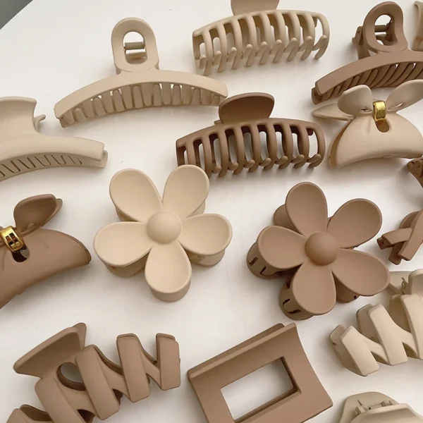Women Hair Claw Clips Korea Coffee Beige Acrylic Large Hair Claw Hairpin Geometric Barrettes Crab Girl Headwear Hair Accessories - Image 6