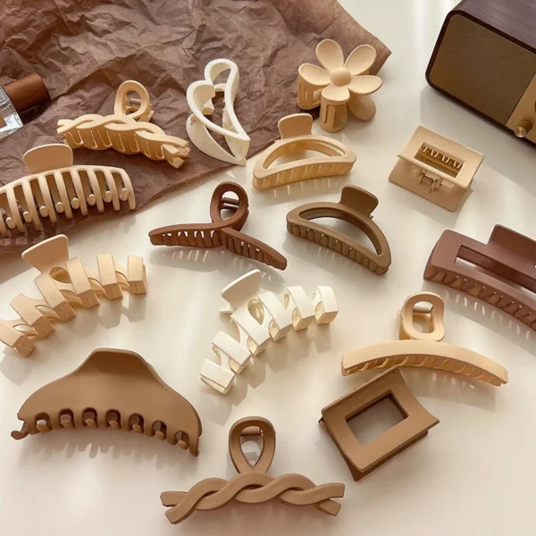Women Hair Claw Clips Korea Coffee Beige Acrylic Large Hair Claw Hairpin Geometric Barrettes Crab Girl Headwear Hair Accessories - Image 64