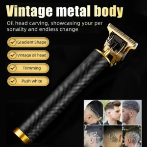 T9 Vintage Hair Trimmer Cordless Electric Hair Cutting Machine Portable Shaver Barber USB Fast Charging Hair Clipper For Hairdre