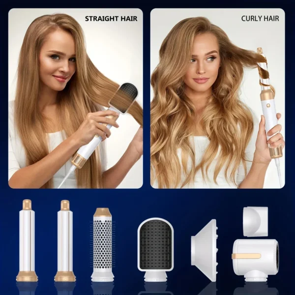 Tinsol 7 In 1 Hair Dryer Brush Brushless High Speed Hair Dryer with Diffuser Ionic Blow Dryer Hot Air Styling Comb Hair Curler - Image 6