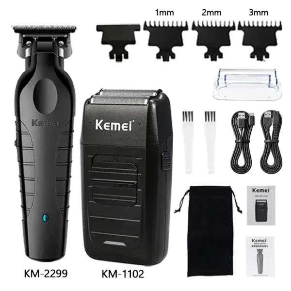 Kemei Hair Clipper Kit KM-2296 KM-2299 KM-1102 Men's Electric Hair Trimmer Machine Professional Hair Cutting Machine Clipper - Image 8
