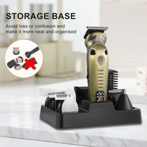 Hatteker Men's Multi-Function 8-in-1 Electric Hair Trimmer Nose Hair Razor Carving IPX6 Waterproof Grooming Kit - Image 10