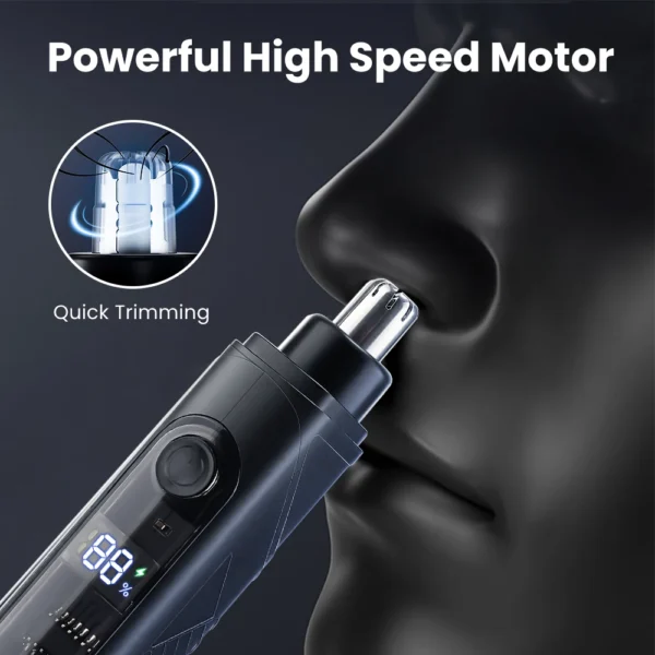 Electric Nose Hair Trimmer for Man Women Digital Display 360° Roating Machine Nose Ear Hair Remove Shaver Razor Detachable Blade - Image 3