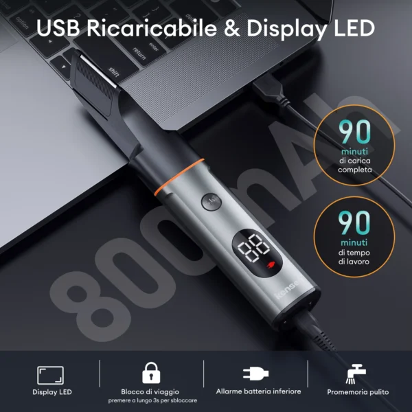 Kensen S16 Body Hair Shaver Kits for Men 3 In 1 Beard Hair Trimmer IPX6 Waterproof Hair Cutting Machine Electric Clipper Barber - Image 4