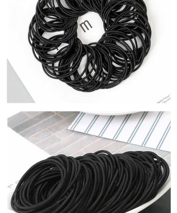 100PCS/Set Women 3.5CM Basic Nylon Elastic Hair Bands Ponytail Hair Scrunchie Rubber Bands Headband Hair Accessories Headwear - Image 24