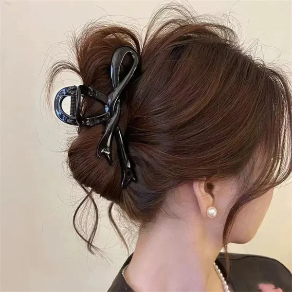 13cm Acrylic Ribbon Bow Hair Claws Crab Hair Clips Glossy Barrettes Headwear Hairpins Shark Ponytail For Women Hair Accessories - Image 7