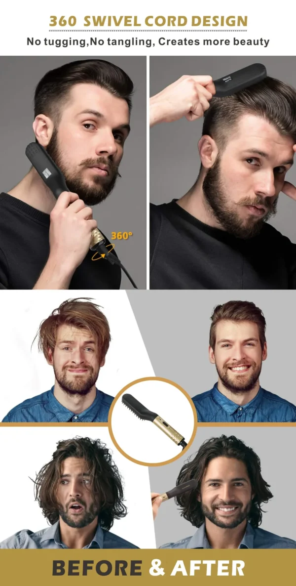 Professional Hair Straightener Comb Brush Beard Hair Straightening Comb Multifunctional Hair Curler Fast Heating Styling Tools - Image 12