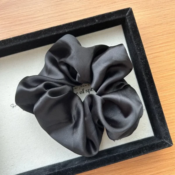 2024 Korea Fashion Stripe Hair Rubber Bands Girls Blue Scrunchie Elastic Big Hair Tie Solid Color Silk Hair Bands accessoires - Image 17