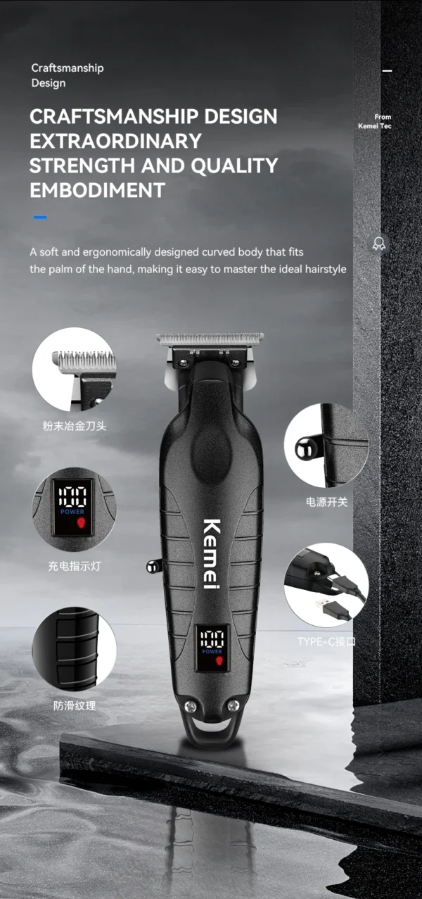 Kemei Hair Clipper Kit for Men, Electric Shaver, Hair Trimmer, Professional Cutting Machine, KM-2290, KM-2293, KM-1102 - Image 28
