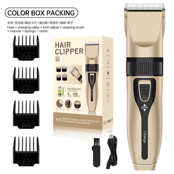 Home Electric Hair Clipper Set, Low Noise and Long Battery Life Hair Trimmer, USB Rechargeable Shaver and Hair Cutting Tool. - Image 13