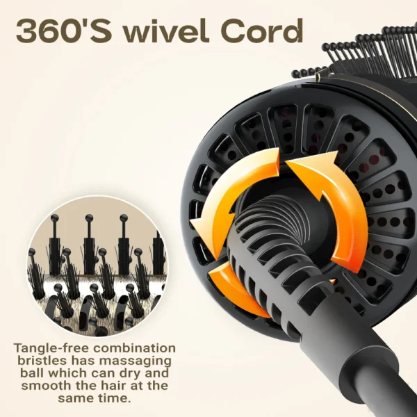 hair dryer brush in one, 4in1 hair dryer brush hair dryer with oval bucket, mini hot air brush for all hair types, suitable gift - Image 5
