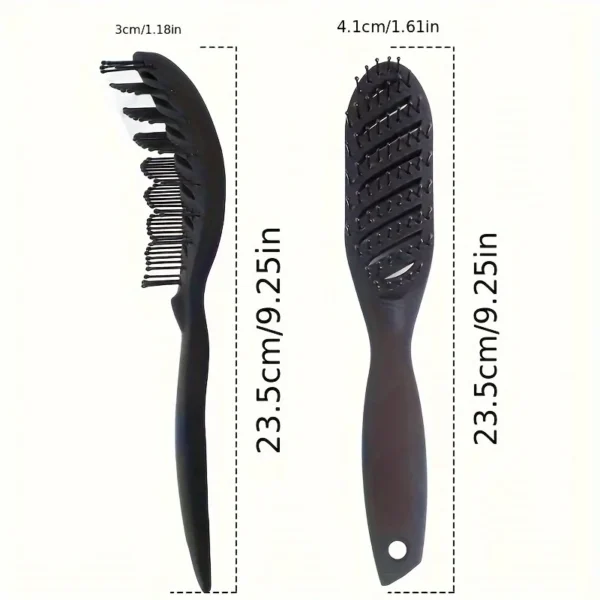 1pc Ergonomic Curved Hair Comb for Men & Women - Nylon Bristles, ABS Plastic Handle, Massage Round Head, High-Temperature Resist - Image 6