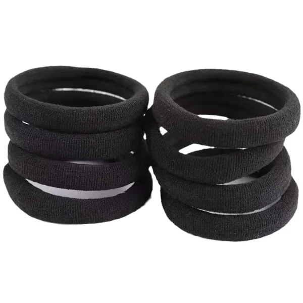10/30/50pcs 2/3.5/4/5.5cm Black Large Soft Nylon Hair Elastics Ties Rope For No Damage Ponytail Holder Women Leagues Accessories - Image 3