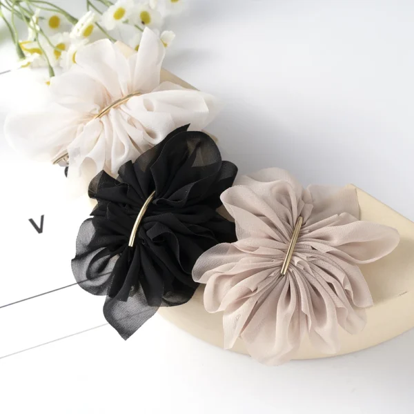 Big Spring Hair Claw Clips Women Metal Chiffon Flowers Ponytail Holder Hairpin Barrettes Fashion Girls Hair Accessories Hairgrip - Image 6