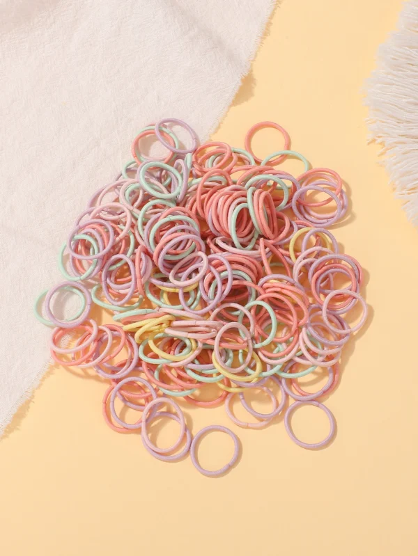 100 Pcs/Lot 2cm Hair Ties Gum Colorful Nylon Rubber Band Rope Doll Hair Accessories Black Elastic Hair Bands for Baby Girls Gift - Image 16