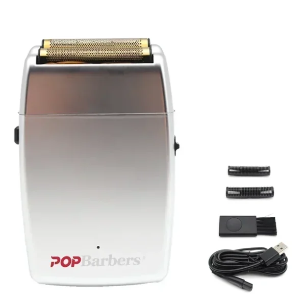 New 11000 RPM 7W Pop Barbers P620 Professional Electric Men's Beard Trimmer Double Foil Shaver Electric Shaver USB Hair Clipper - Image 15