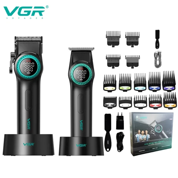 VGR 001 977 new hair trimming set high-end men's hair clipper intelligent digital display electric pusher carving and whitening - Image 7