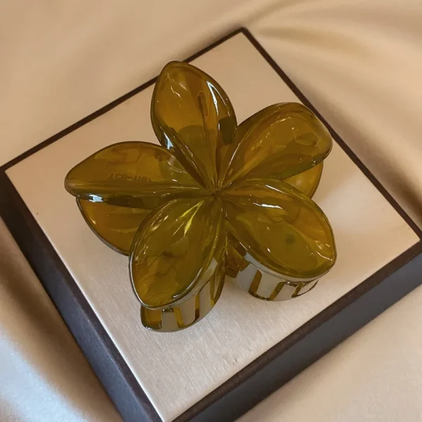 Women's Laser Mermaid Princess Flower Shaped 8cm/3.15in Large-Size Brown Beige Lightweight Plastic Hair Clips Fashionable And - Image 9