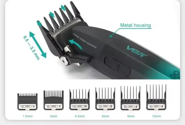VGR Hair Clipper Professional Hair Cut Machine Face Shaver Barber Clippers Beard Trimmer Metal Trimmer for Men V-003 V-906 V-308 - Image 22