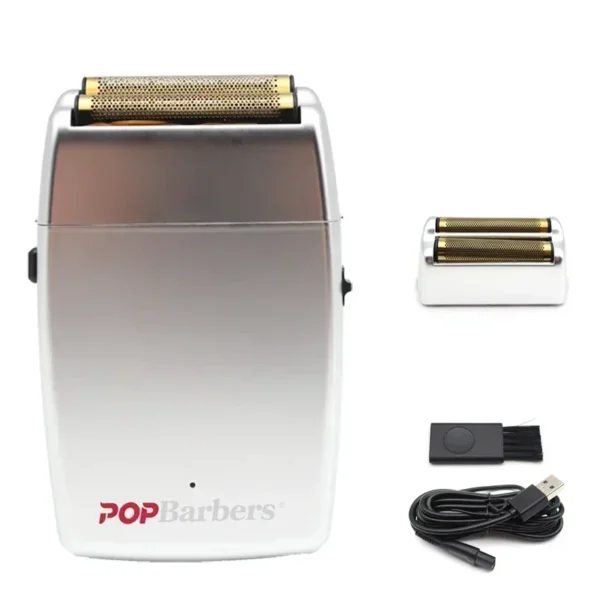 New 11000 RPM 7W Pop Barbers P620 Professional Electric Men's Beard Trimmer Double Foil Shaver Electric Shaver USB Hair Clipper - Image 19