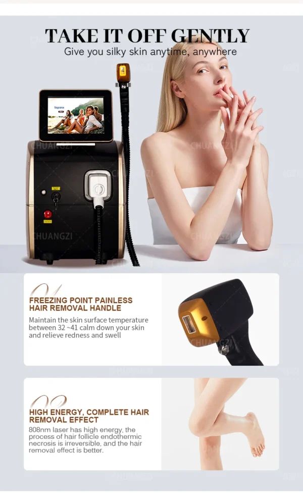 3000W Face 808nm Diode Laser Hair Removal Machine Alexandrit Permanent Painless Physical Underarm Body Care Depilation Equipment - Image 18