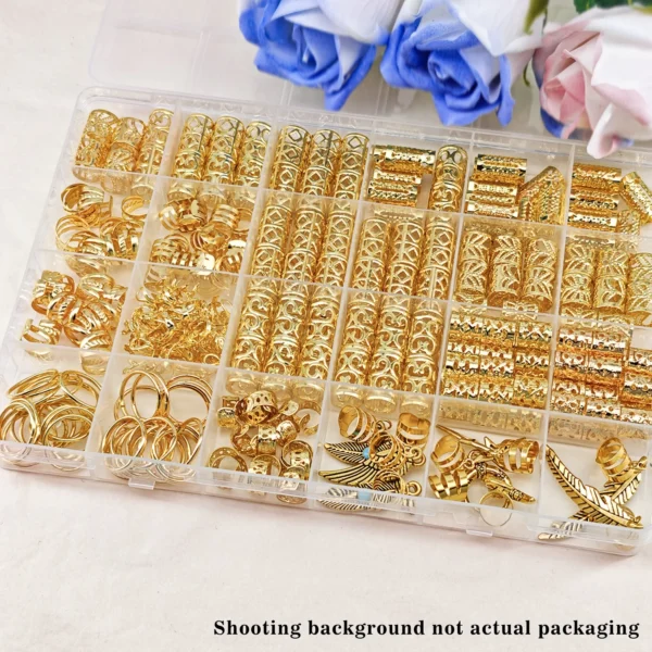250Pcs Turquoise Pendant Summer DIY Dreadlock Braid Hair Beads Hair Ring Boho Style Hair Accessories Loc Hair Jewelry for Braids - Image 5
