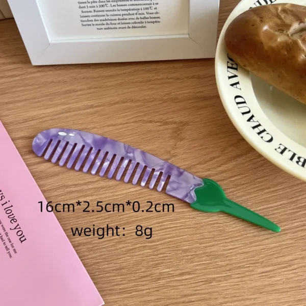 Pointed Tail Comb Tulip Acetate Comb Animal Puppy Makeup Comb Hair Accessories Wide Toothed Hairdressing Combs Household - Image 16
