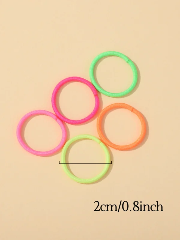 100 Pcs/Lot 2cm Hair Ties Gum Colorful Nylon Rubber Band Rope Doll Hair Accessories Black Elastic Hair Bands for Baby Girls Gift - Image 5