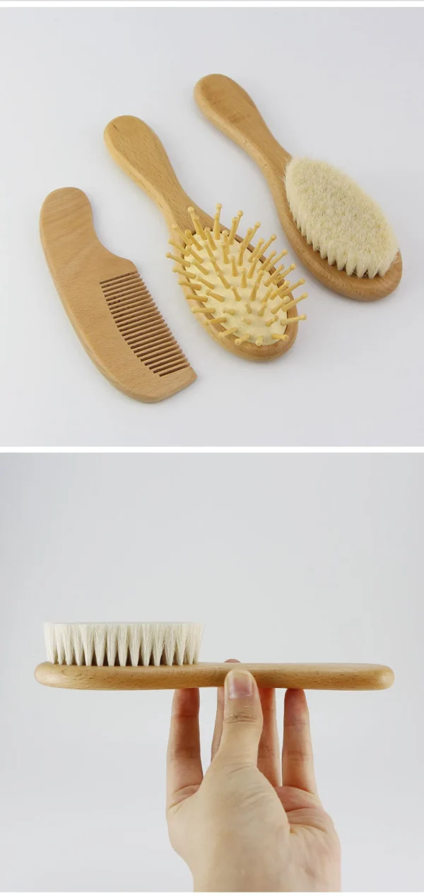 Personalized Wooden Baby Brush Custom Name Baby Wool Comb New Born Hair Brush Infant Head Massager Bath Brush Comb for Kids - Image 25